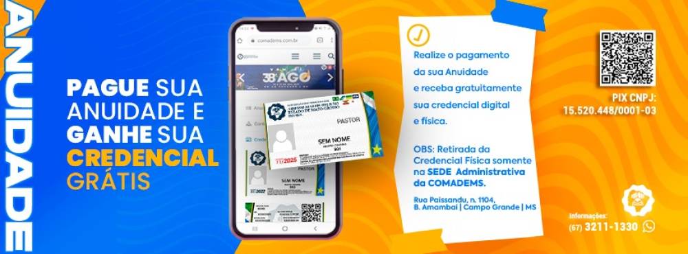Banner do ANUIDADES COMADEMS